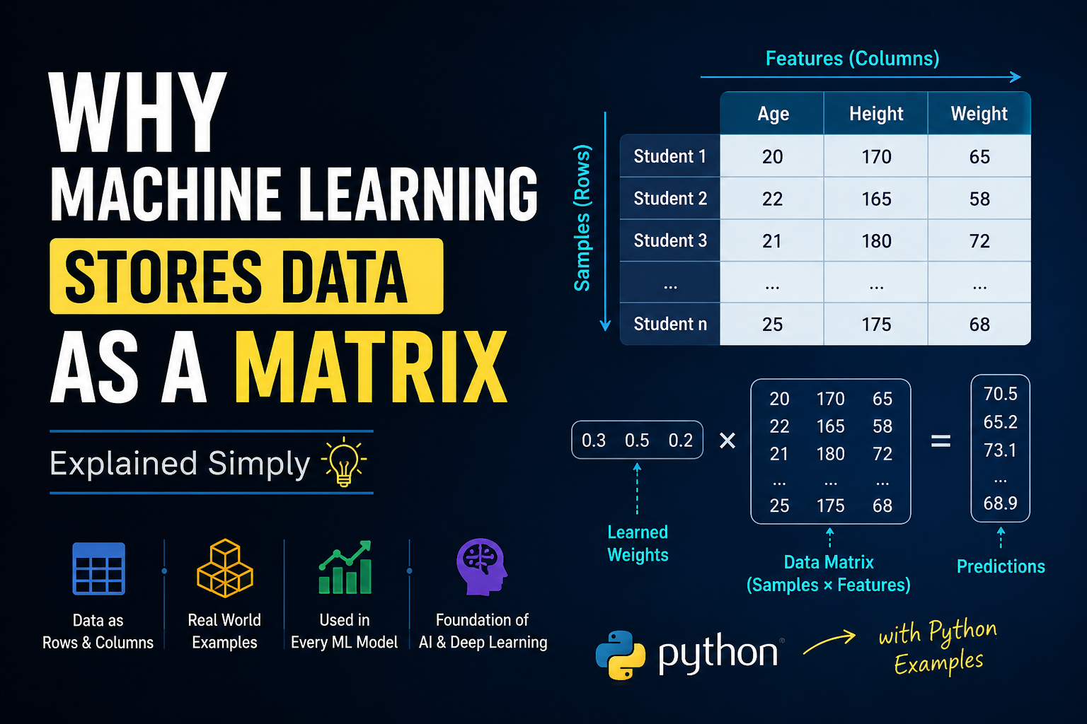Why Does Machine Learning Store Data as a Matrix? (Explained Simply)